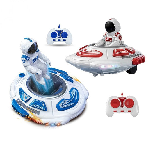Uryans 2 Players RC Astronaut Space Bump Car | Remote Control Bumper Cars with Lights & Sounds | 360° Spinning Action | Rechargeable Toy for Kids